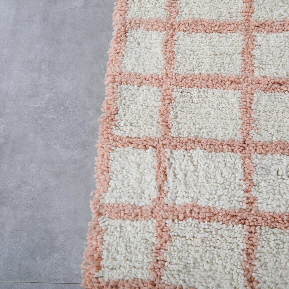 Coral Lattice - Handwoven wool rug- Authentic Craftsmanship-10ftx8ft - Picture 7 of 8